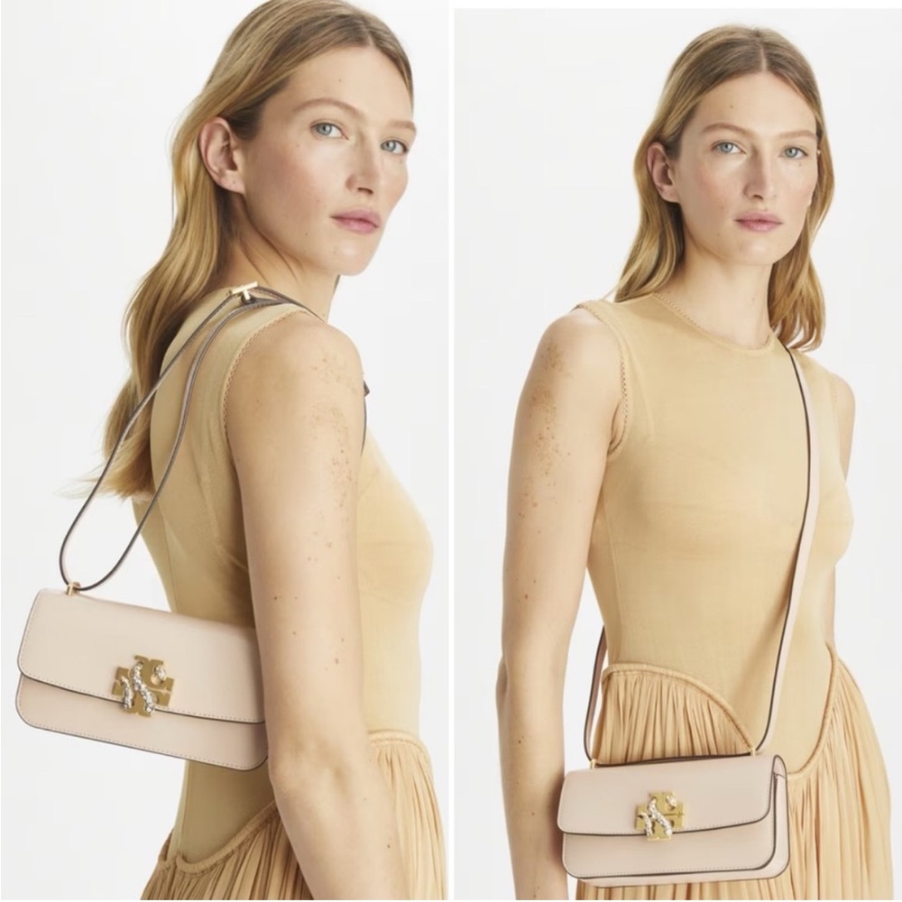 Tory Burch Eleanor E/W Rectangular Snake Crystal … - image 10